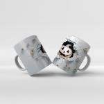 Baskılı Kupa Bardak Cadılar Bayramı Beyaz Bal Kabak