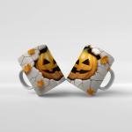 Baskılı Kupa Bardak Cadılar Bayramı Sarı Bal Kabak