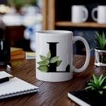 Botanik L Harfli Baskılı Kupa Bardak