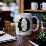 Botanik O Harfli Baskılı Kupa Bardak